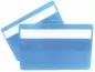 Mobile Preview: Plastikkarte blau metallic mit Unterschriftfeld